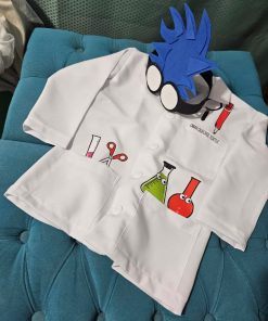 Bata de laboratorio infantil personalizada con bordado de nombre, cómoda y resistente